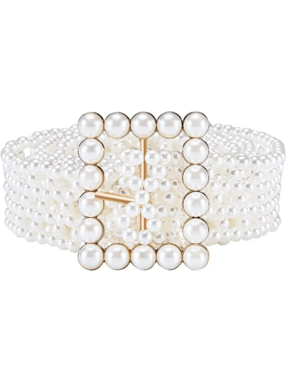 Elegant Pearl Waist Chain Belt for Bridal Dress | Plus Size Ivory Beige Silver